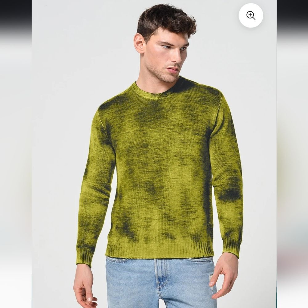 Ploumanac'h Cyr Rock Art Sweater in Flourite Size XL Mens Merino Wool